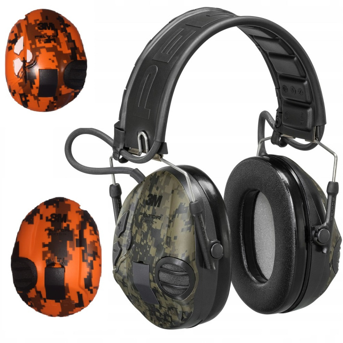 Słuchawki PELTOR SportTac aktywne zielono/pomar. digicamo